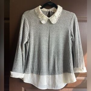 Faith and Joy Lace Sweater Blouse, Size small, fits relaxed